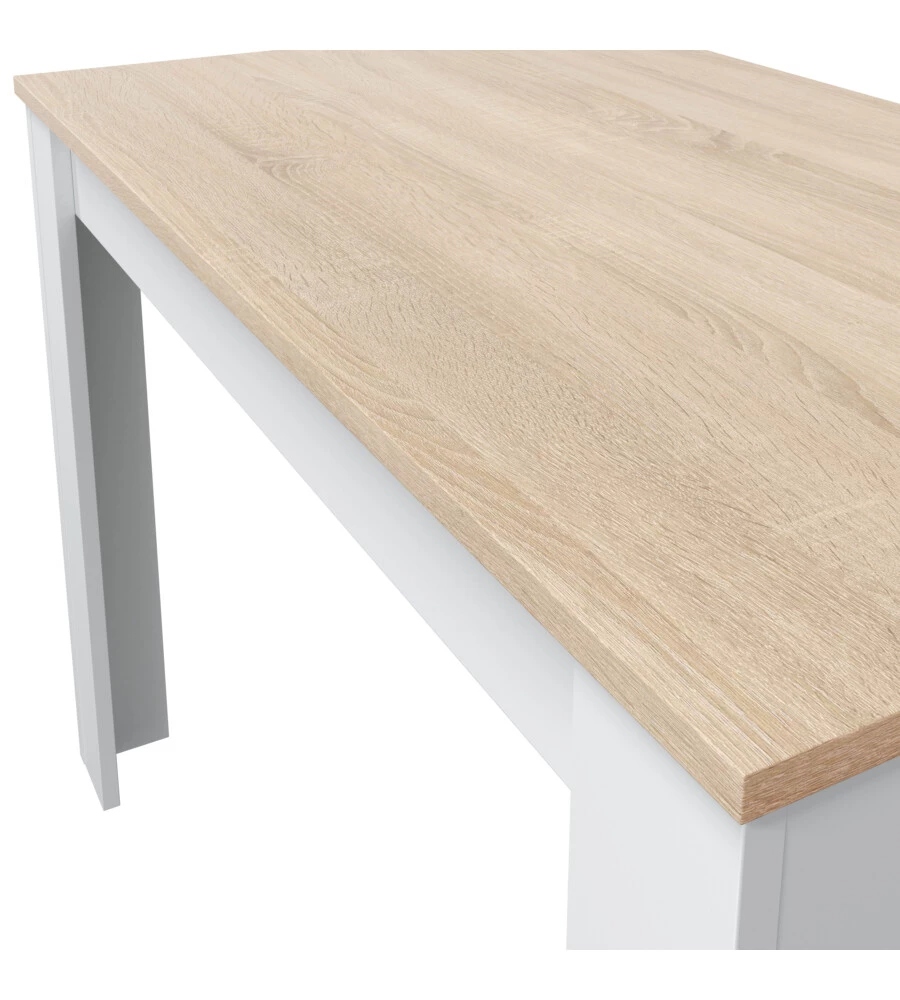 TAVOLO DA PRANZO BIANCO E ROVERE, 109X67X78 CM